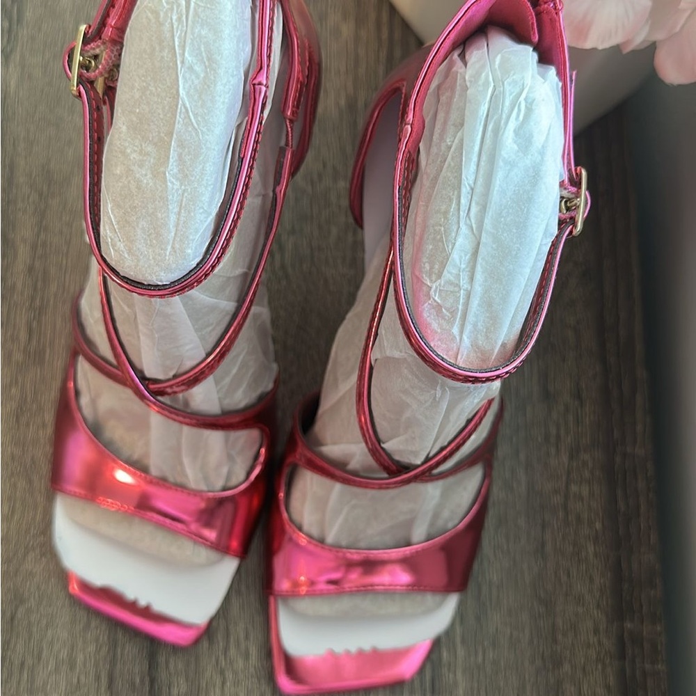 Women's Pink Strappy Heels